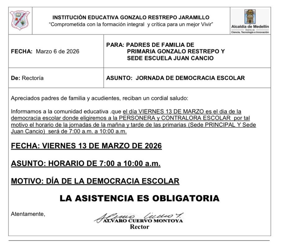 Dia Democracia Escolar PRIMARIA - Marzo 13